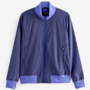 NWT Athleta Lightweight Brooklyn Bomber Jacket Geometric Periwinkle Blue Pockets